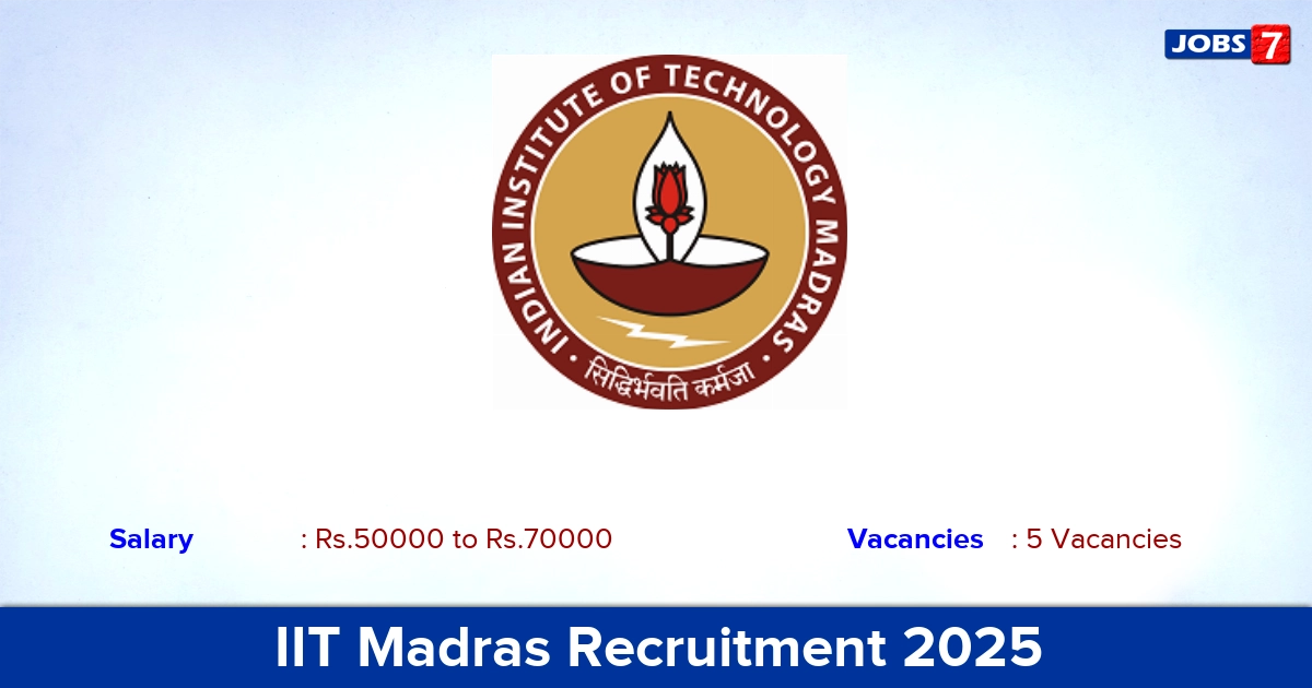 IIT Madras Recruitment 2025 - Apply Online for Project Officer Jobs