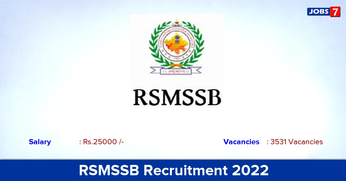 RSMSSB Recruitment 2022 - Apply Online for 3531 CHO Vacancies