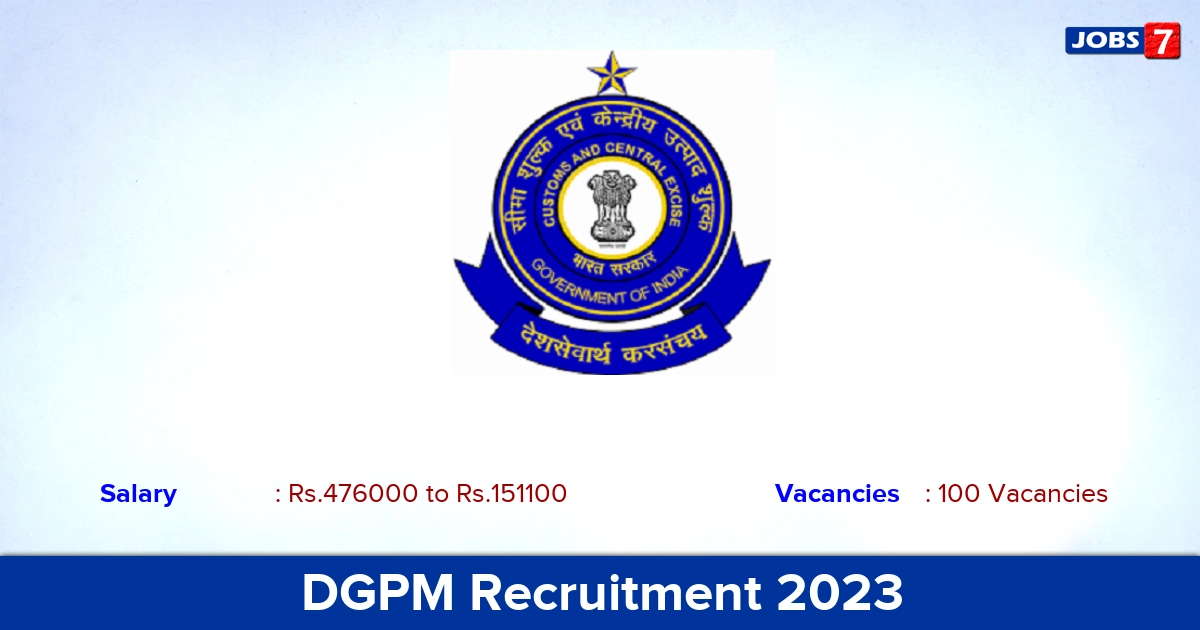 DGPM Recruitment 2022-2023 - Apply Offline for 100 Additional Assistant Director Vacancies