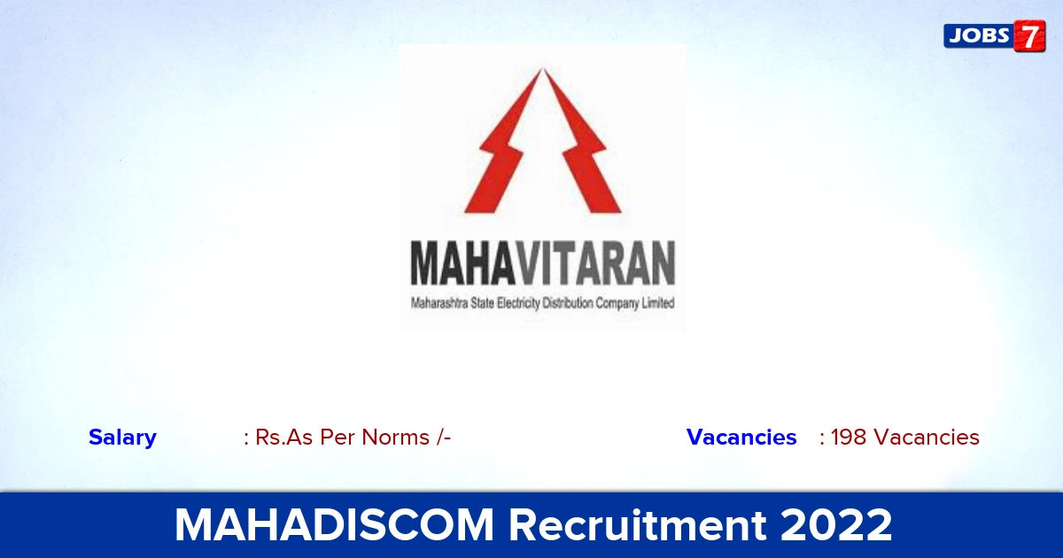 MAHADISCOM Recruitment 2022 - Apply Online for 198 Apprentices vacancies