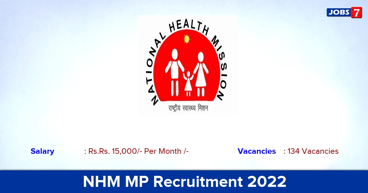 NHM MP Recruitment 2022 - Apply Online for 134 Contractual Rehabiltation Worker vacancies