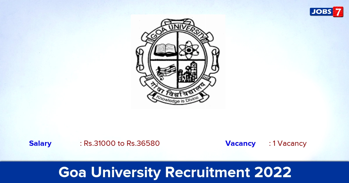 Goa University Recruitment 2022 - Apply Online for JRF Jobs