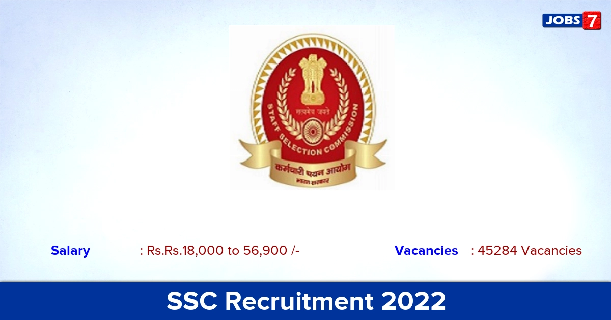 SSC Recruitment 2022 - Apply Online for 45284 Constable, CAPF vacancies