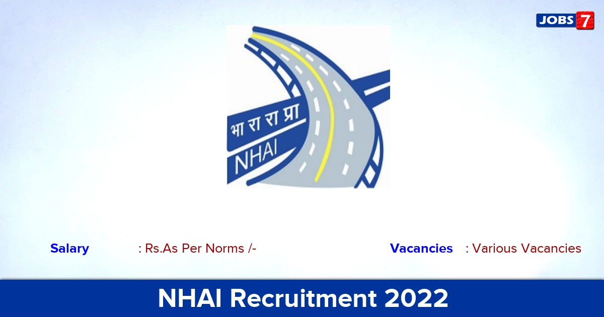 NHAI Recruitment 2022 - Apply Online for Various Road Safety Experts vacancies