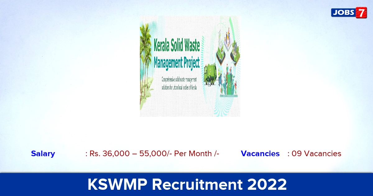 KSWMP Recruitment 2022 - Apply Online for GIS and IT Expert, Assistant Environmental Engineer Jobs