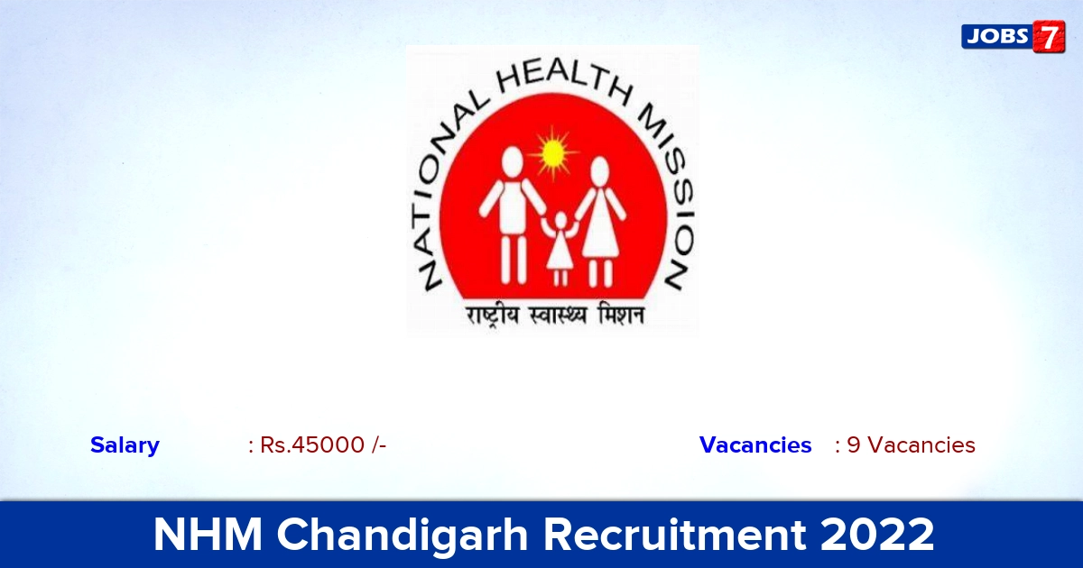 NHM Chandigarh Recruitment 2022 - Apply Offline for  TBHIV Coordinator, Medical Officer Jobs