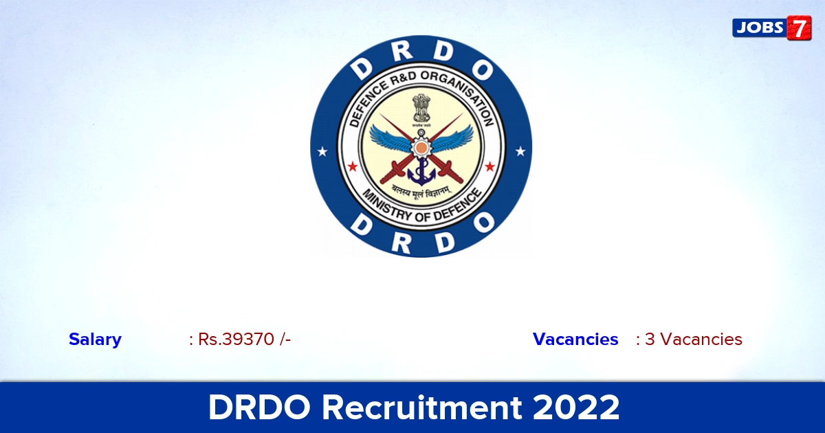 DRDO Recruitment 2022 - Apply Offline for Junior Research Fellow Jobs