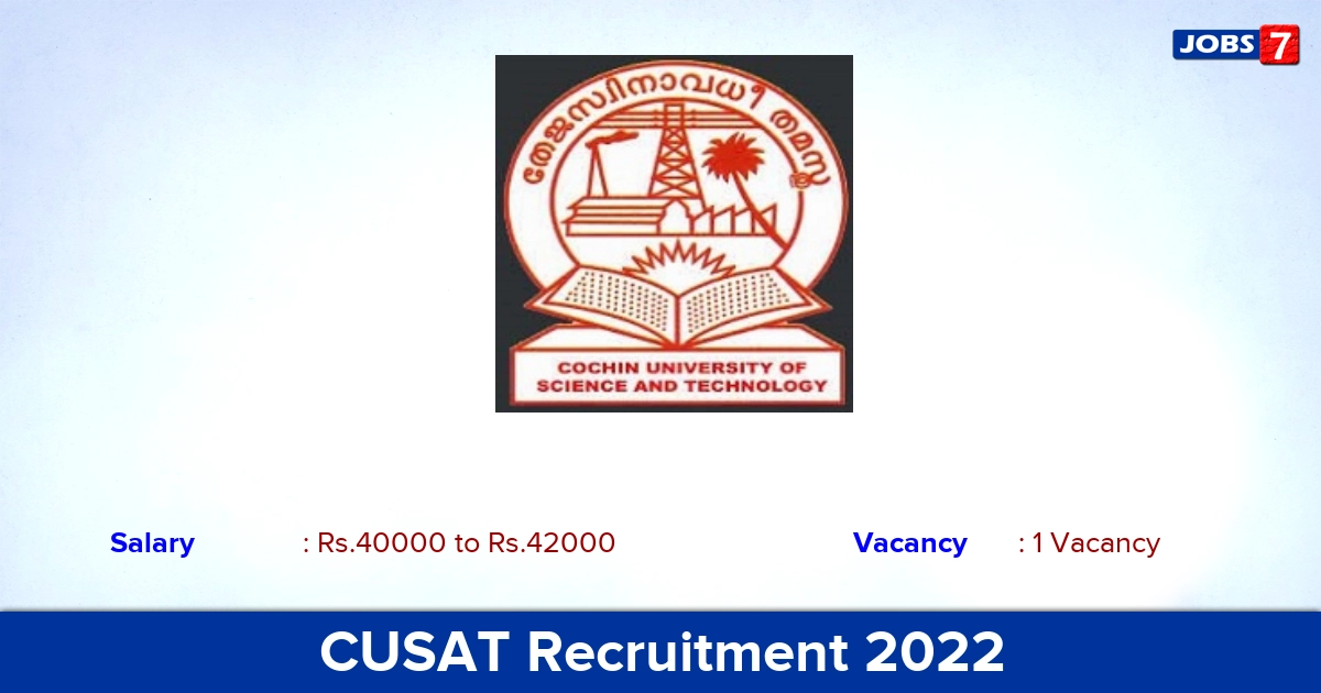 CUSAT Recruitment 2022-2023 - Apply Online for Assistant Professor Jobs
