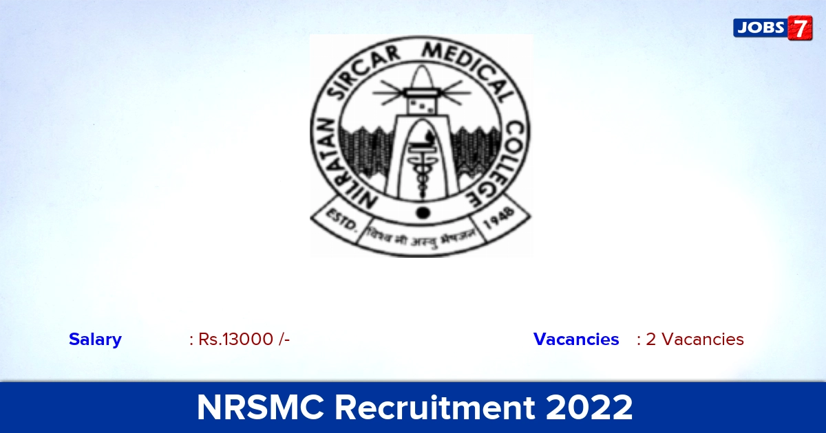 NRSMC Recruitment 2022 - Apply Offline for Blood Bank Lab Technician Jobs