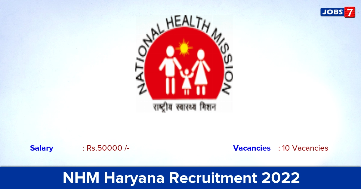 NHM Haryana Recruitment 2022 - Apply Offline for 10 Medical Officer Vacancies