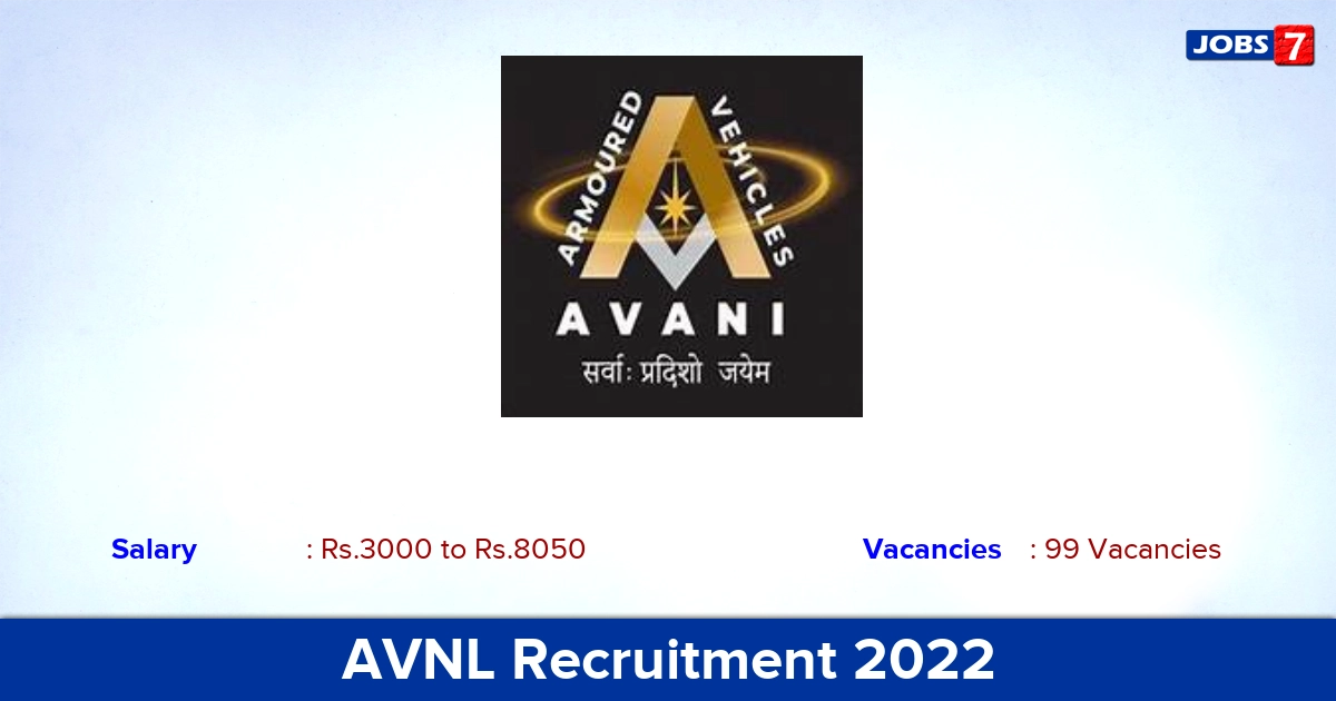 AVNL Recruitment 2022 - Apply Offline for 99 Trade Apprentice Vacancies