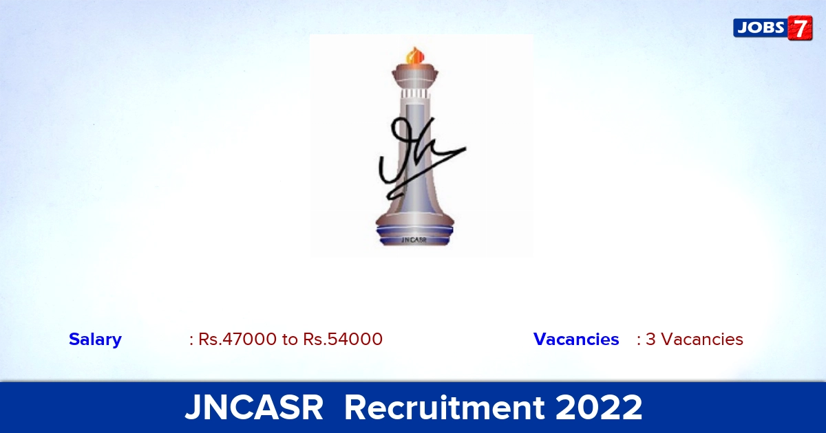 JNCASR  Recruitment 2022 - Apply Online for Research Associate Jobs