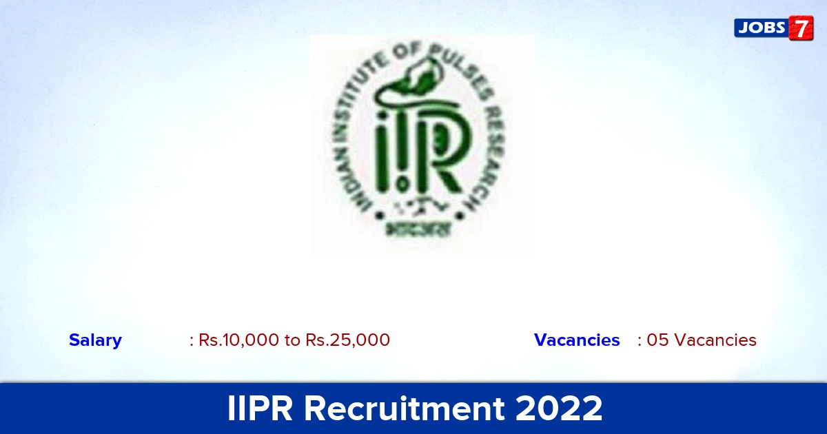 IIPR Recruitment 2022 - Apply Offline for JRF, Skilled Helper Jobs