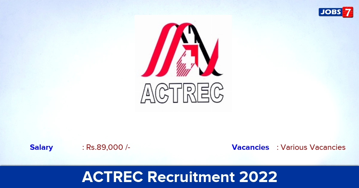 ACTREC Recruitment 2022 - Apply Offline for Various Medical Officer Vacancies ACTREC Recruitment 2022 - Apply Offline for Various Medical Officer Vacancies