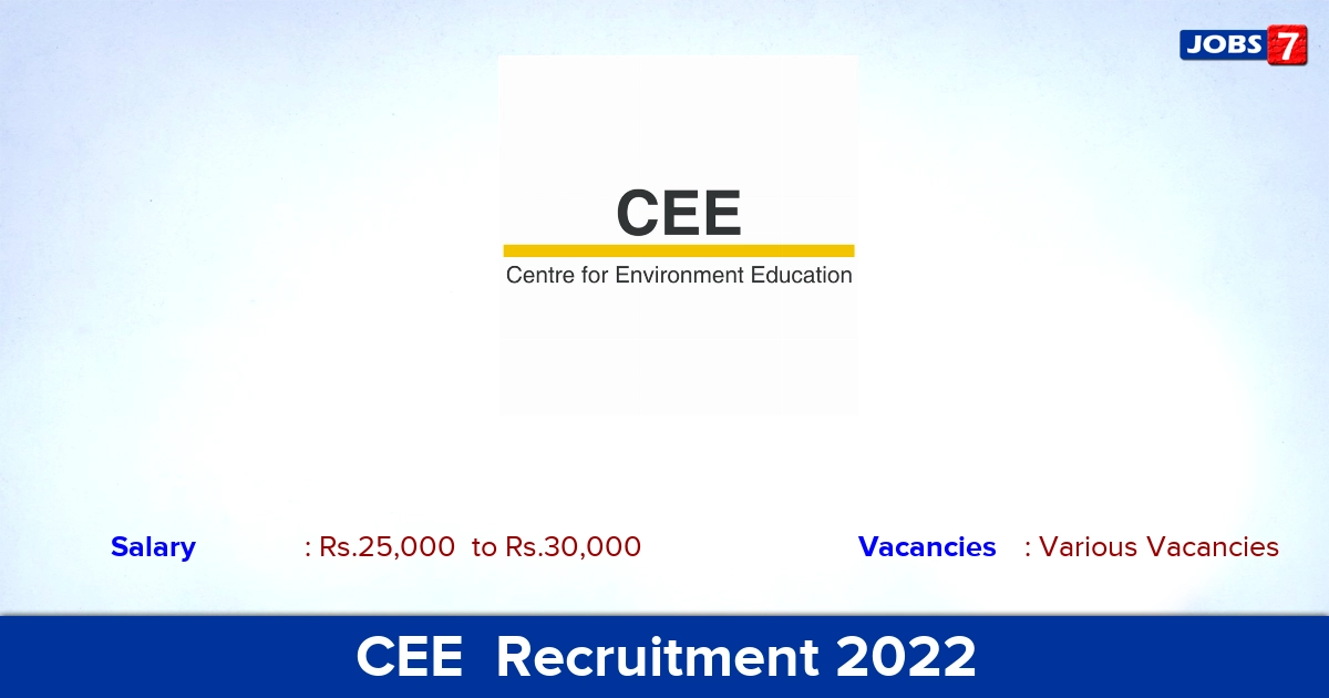 CEE Recruitment 2022 - Apply Online for Various Finance Officer Vacancies