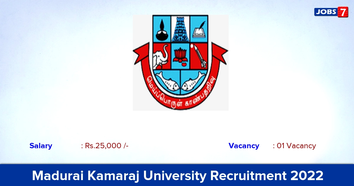 Madurai Kamaraj University Recruitment 2022 - Technical Assistant Posts, No Application Fee! Madurai Kamaraj University Recruitment 2022 - Technical Assistant Posts, No Application Fee!