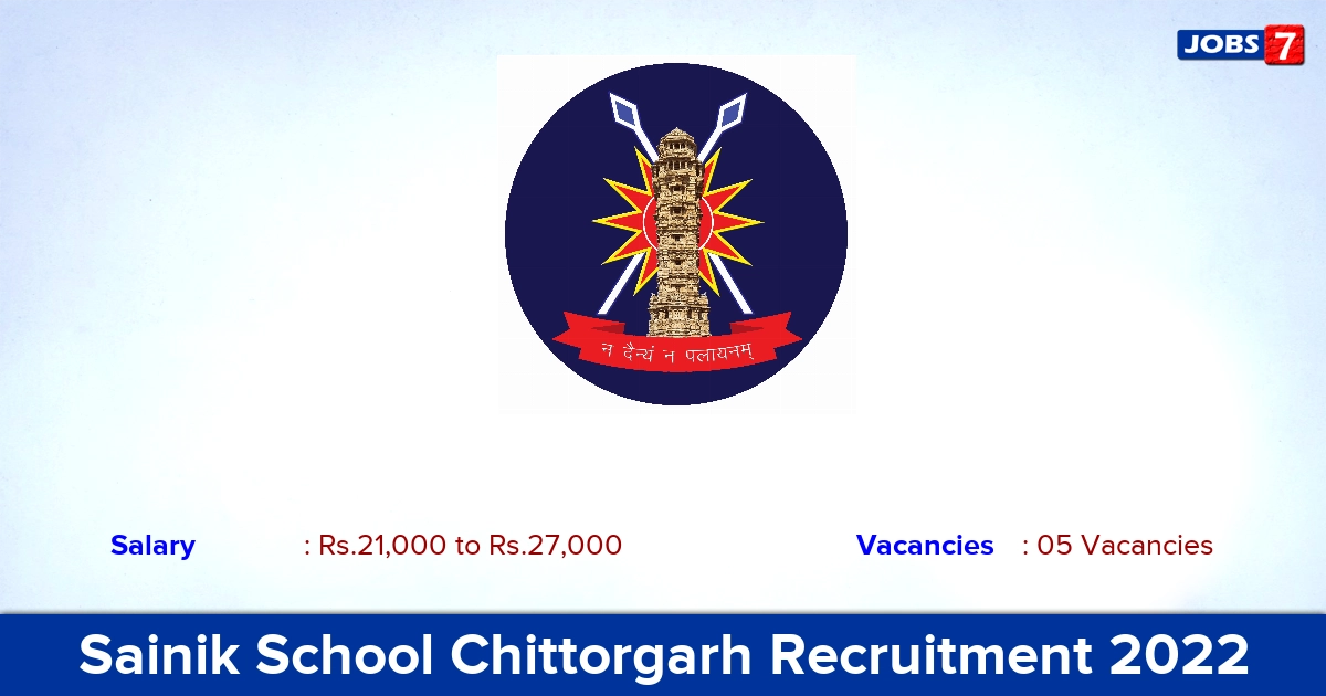 Sainik School Chittorgarh Recruitment 2022 - Music Teacher & Art Teacher Jobs, Offline Application!