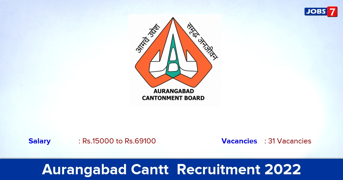 Aurangabad Cantt  Recruitment 2022-2023 - Lab Assistant & Junior Clerk Posts, Salary Upto 69100/-PM
