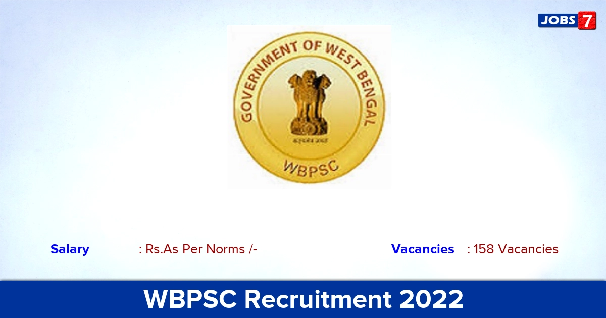 WBPSC Recruitment 2022 - Veterinary Officer Posts, 158 Vacancies! Apply Online