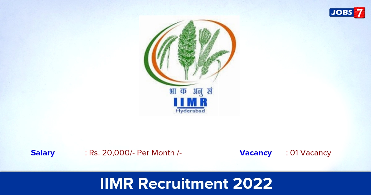IIMR Recruitment 2022 - Technical Assistant Jobs, Walk-in Interview!