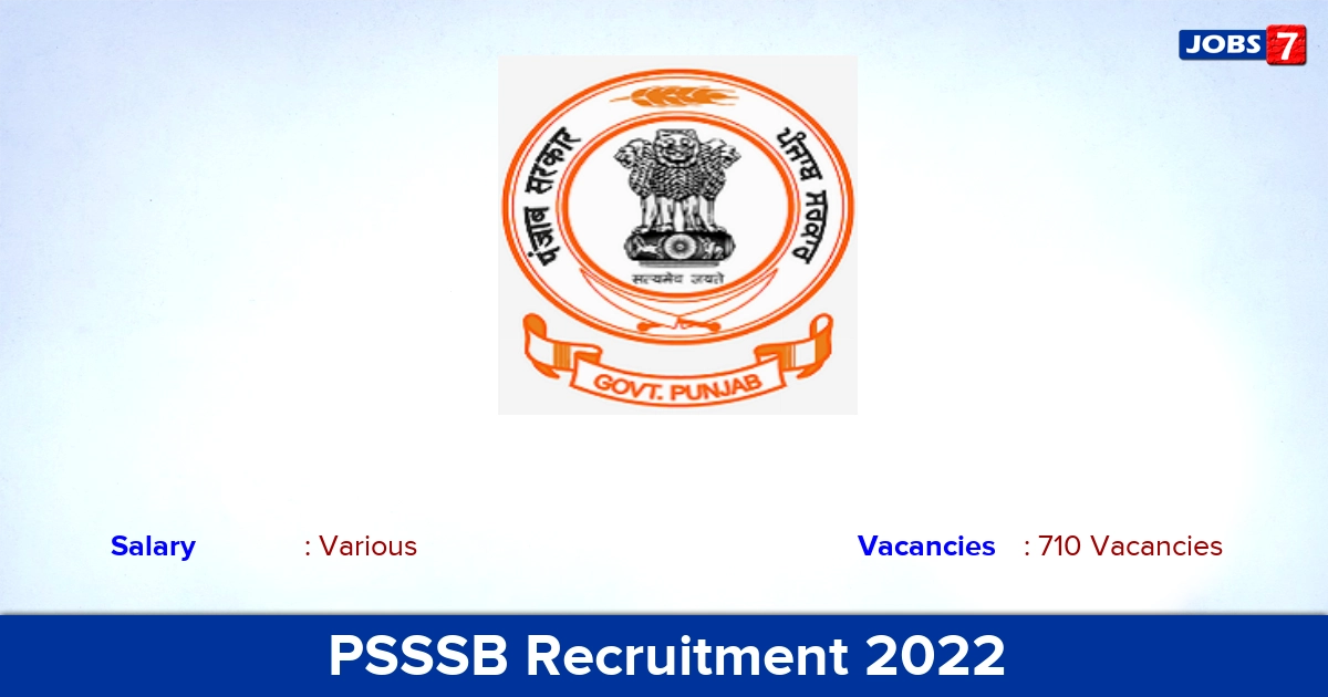 PSSSB Recruitment 2022-2023 - Apply Online for 710 Patwari vacancies