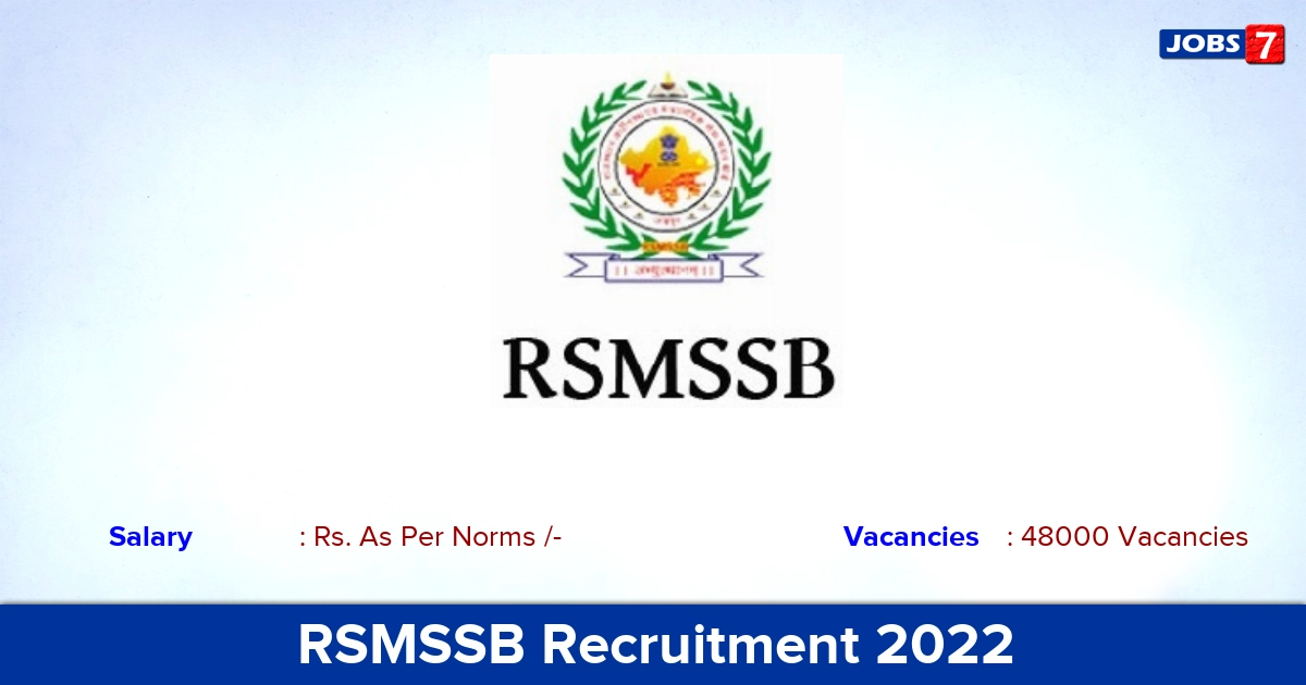 RSMSSB Recruitment 2022-2023 - Primary & Upper Primary School Teacher, Apply Now