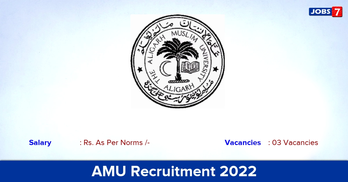 AMU Recruitment 2022 - Apply Offline for Senior Resident Jobs
