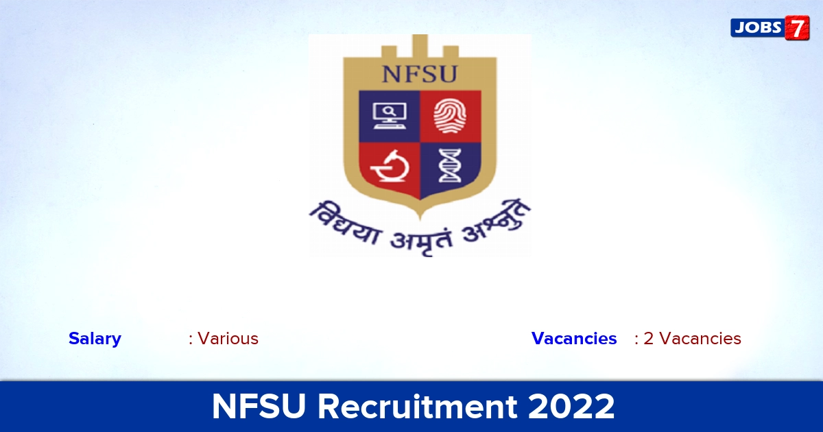 NFSU Recruitment 2022 - Apply Offline for Specialist Doctor Jobs