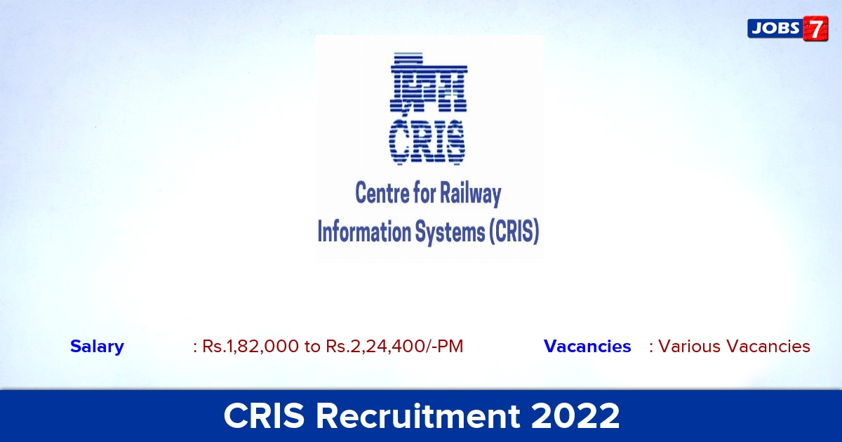 CRIS Recruitment 2022-2023 -  Various Managing Director Posts, Offline Application