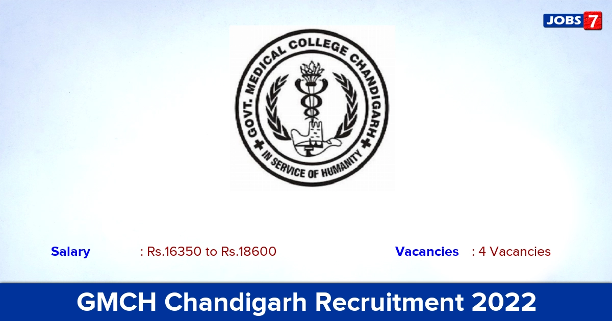 GMCH Chandigarh Recruitment 2022 - Apply Offline for Reader, Associate Professor Jobs