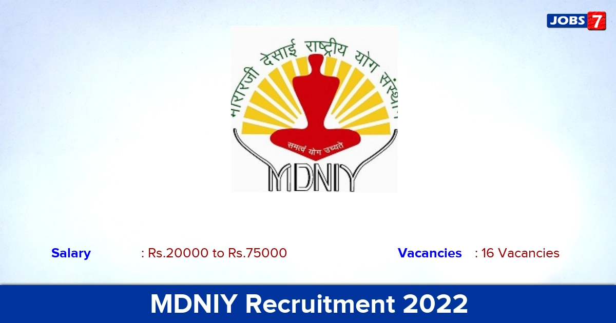 MDNIY Recruitment 2022 - Apply Offline for 16 Consultant, JRF, Technician Vacancies