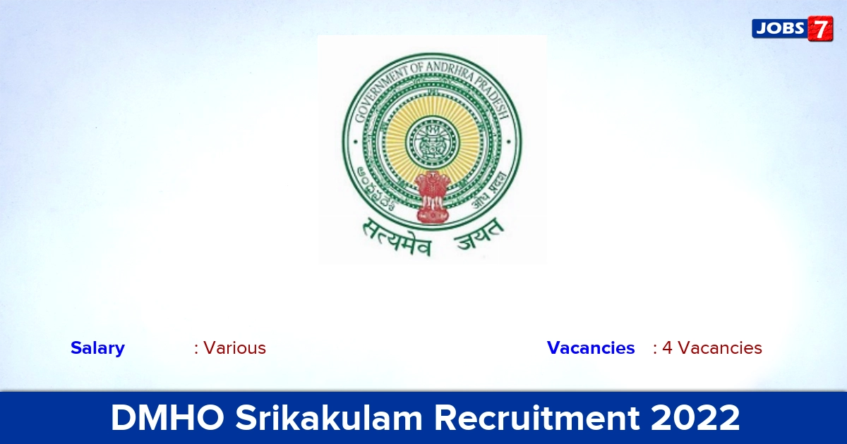 DMHO Srikakulam Recruitment 2022 - Apply Offline for Social Worker, Psychologist Jobs