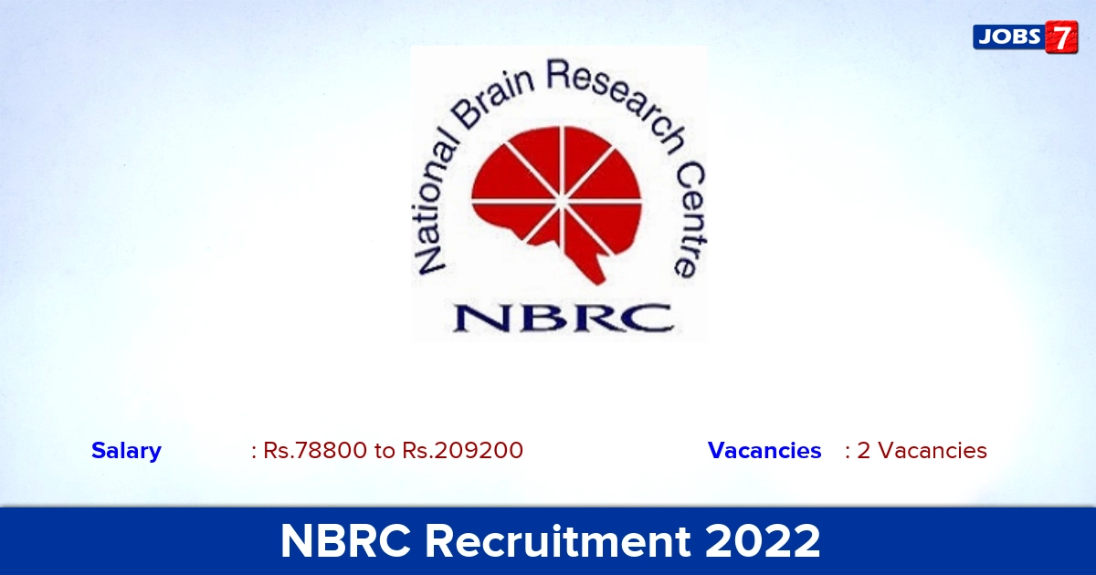 NBRC Recruitment 2022-2023 - Apply Offline for Associate Professor Jobs