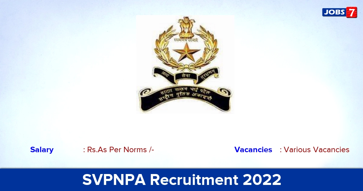 SVPNPA Recruitment 2022 - Various Tuition Teacher Posts, Walk-in Interview!