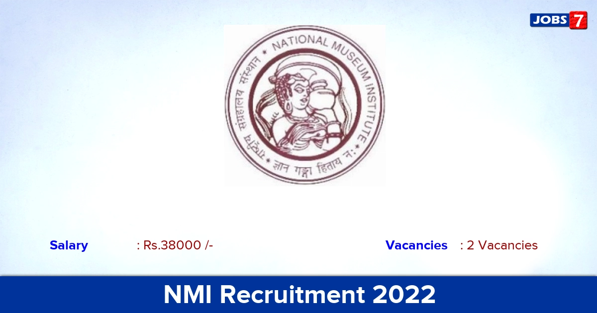 NMI Recruitment 2022-2023 - Apply Offline for Research Assistant Jobs