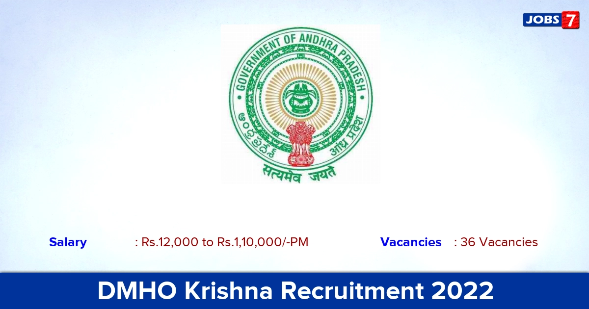 DMHO Krishna Recruitment 2022 - Medical Officer Posts, Apply Offline