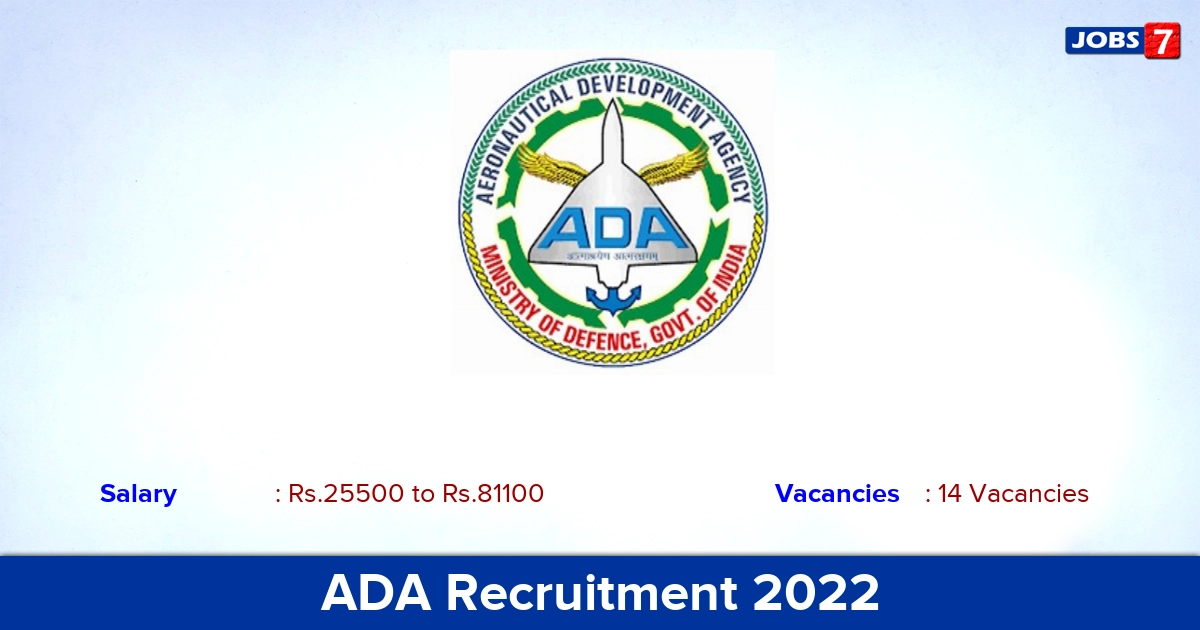 ADA Recruitment 2022-2023 - Apply Online for 14 Stenographer, Assistant Vacancies