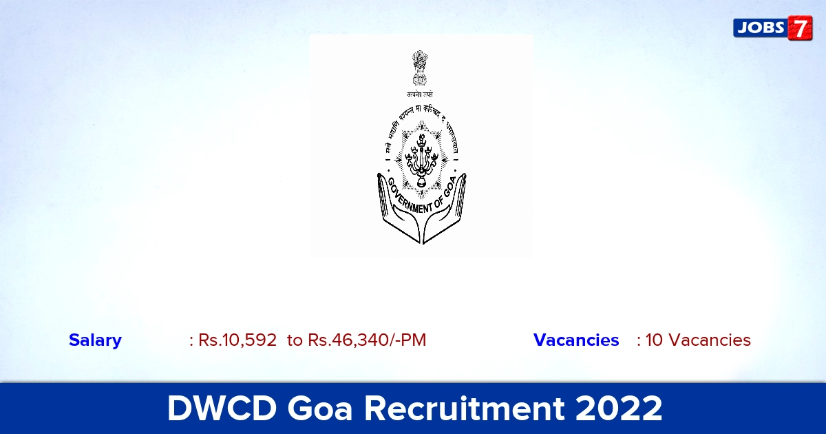 DWCD Goa Recruitment 2022-2023 - Programme Managers Posts, Apply Offline
