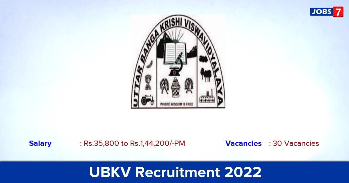 UBKV Recruitment 2022-2023 - Accountant & Professor Posts, Offline Application!