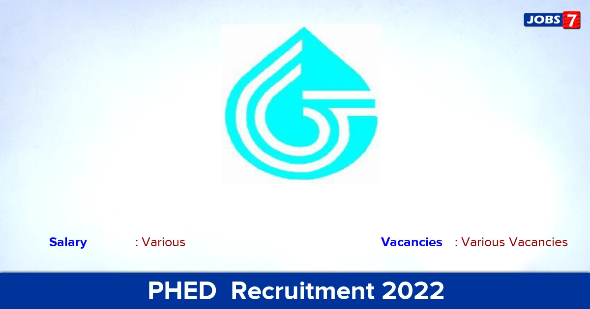 PHED  Recruitment 2022-2023 - Apply Offline for JE Vacancies