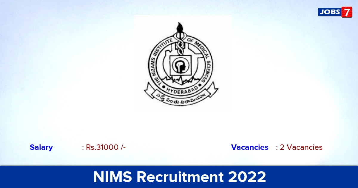 NIMS Recruitment 2023 - Apply Offline for Field Investigator Jobs