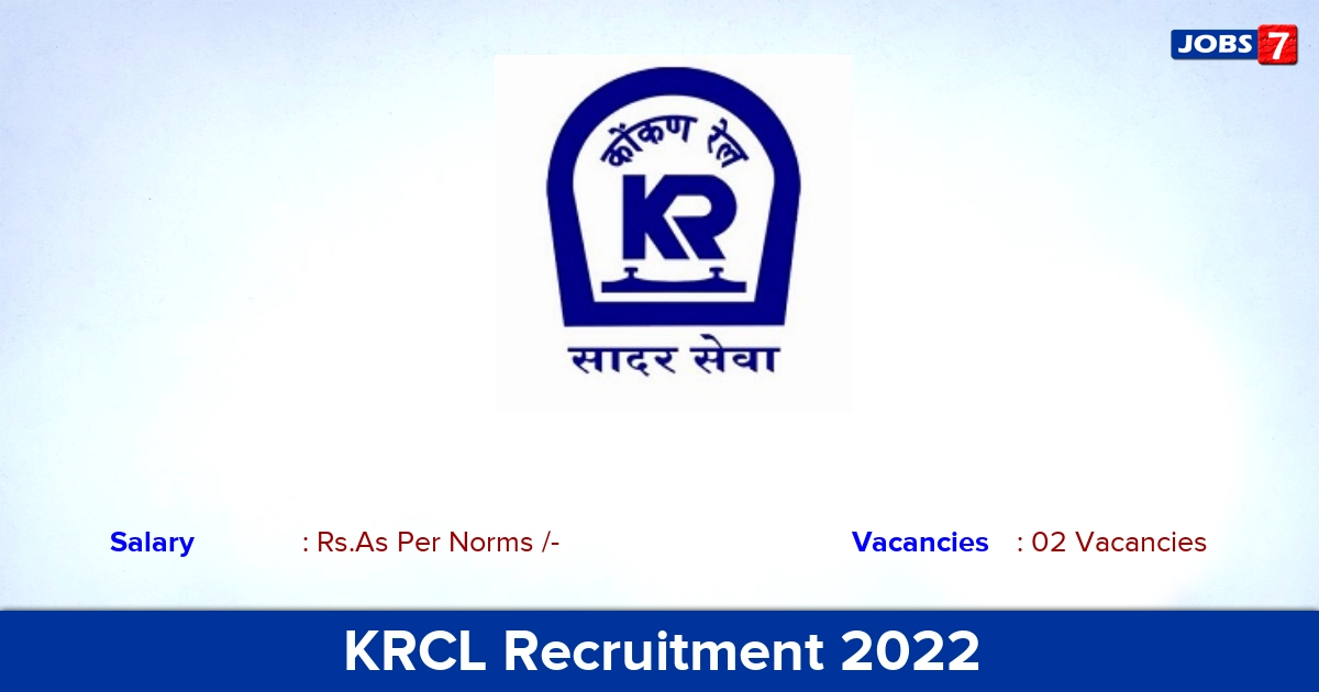 KRCL Recruitment 2022-2023 - Senior Section Engineer Jobs, Apply Through an Email!