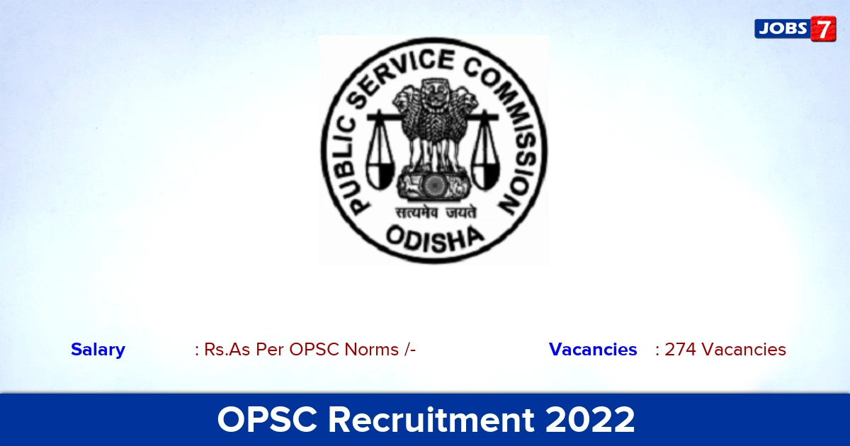 OPSC Assistant Professor Recruitment 2023 - 274 Vacancies! Online Application