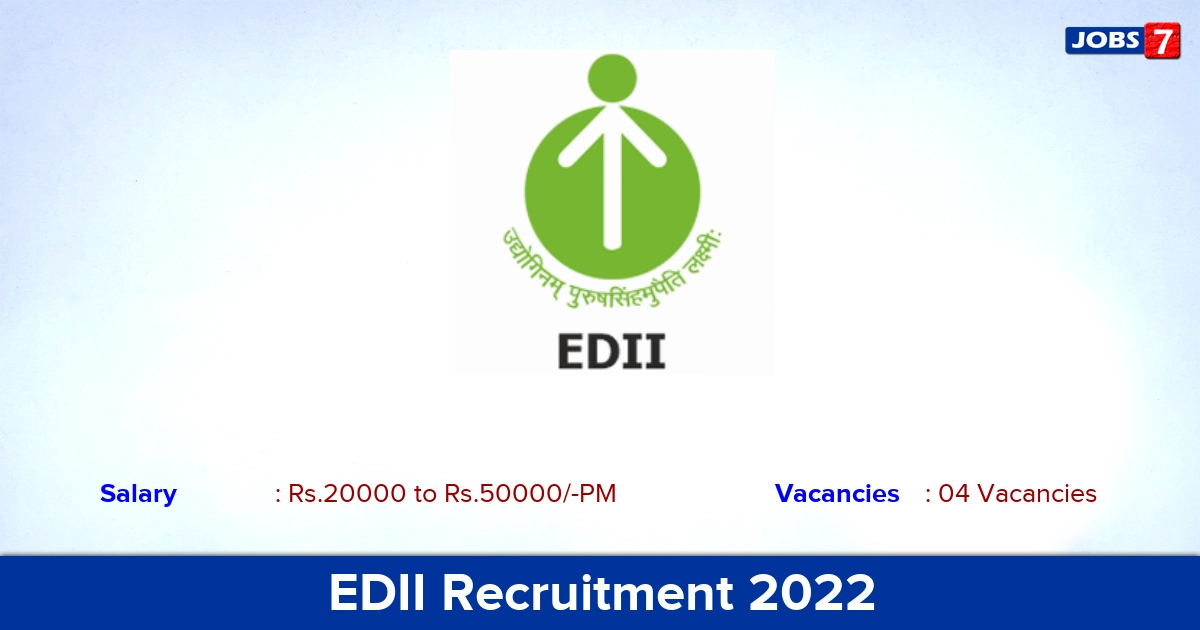 EDII Recruitment 2023 - Project Officer & Cluster Expert Posts, Apply Through an Email!