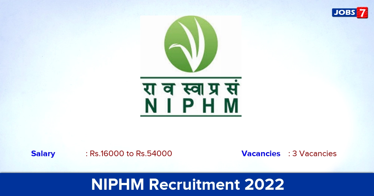 NIPHM Recruitment 2023 - Apply Offline for Research Associate Jobs