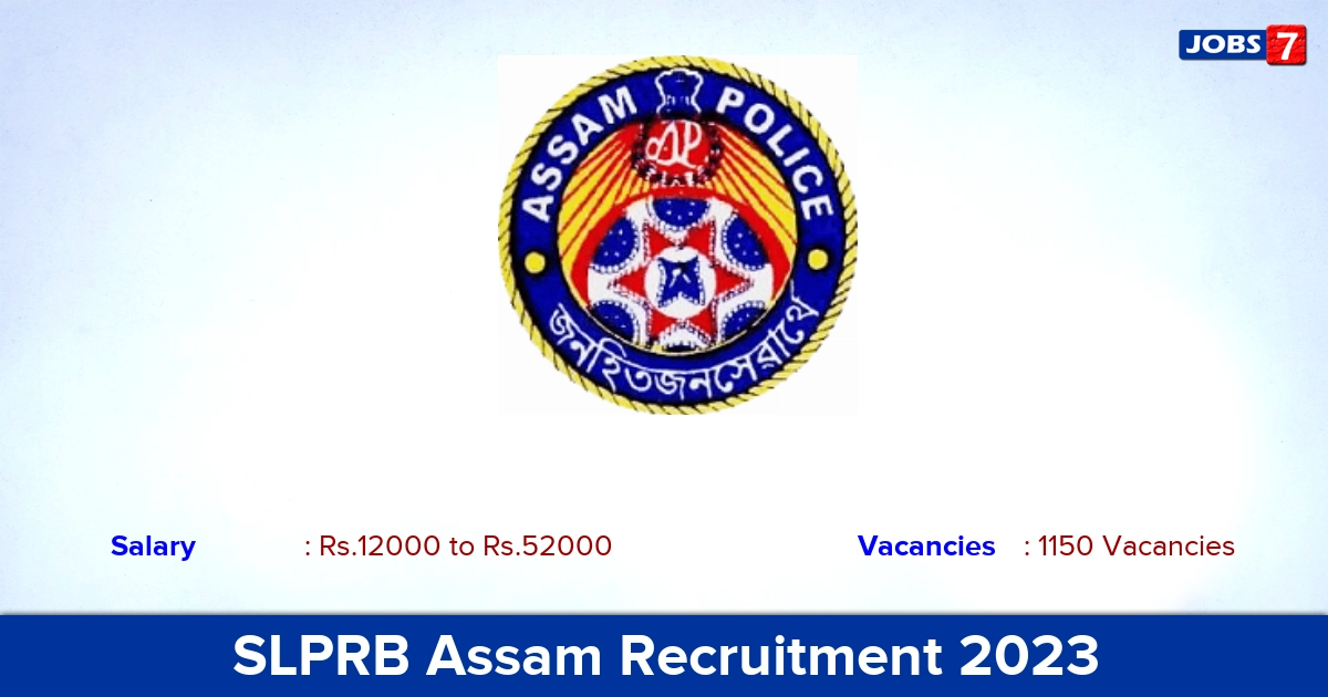 SLPRB Assam Recruitment 2023 - Apply Online for 1150 Cook, Carpenter Vacancies