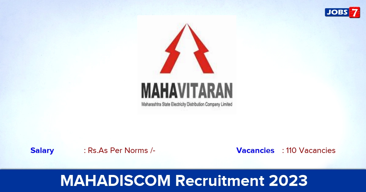 MAHADISCOM Recruitment 2023 - Online Application For Lineman & Electrician Jobs, 110 Vacancies!
