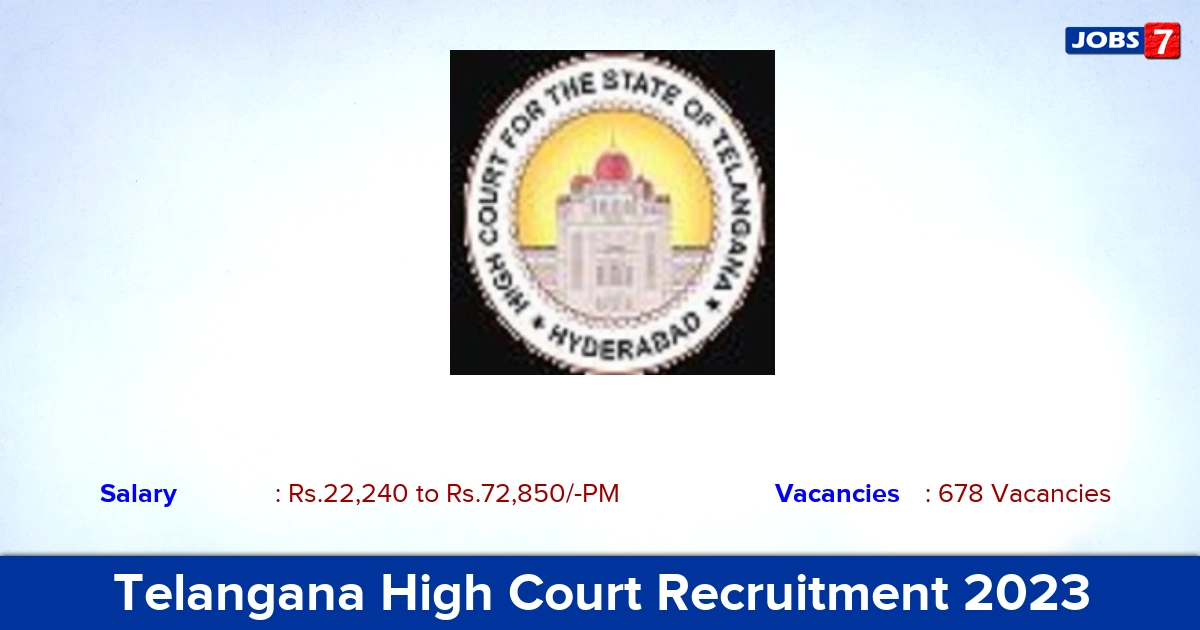 Telangana High Court Recruitment 2023  Junior Assistant, Process Server Posts!