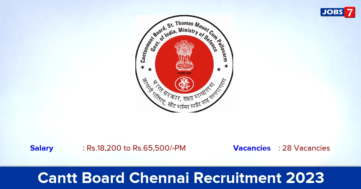 Cantt Board Chennai Recruitment 2023 LDC, Electrical Helper Posts, Offline Application!