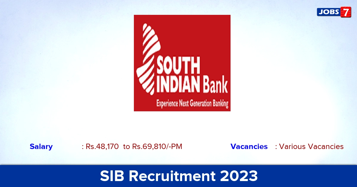 SIB Recruitment 2023  Online Application For Probationary Manager Posts, Various Vacancies!